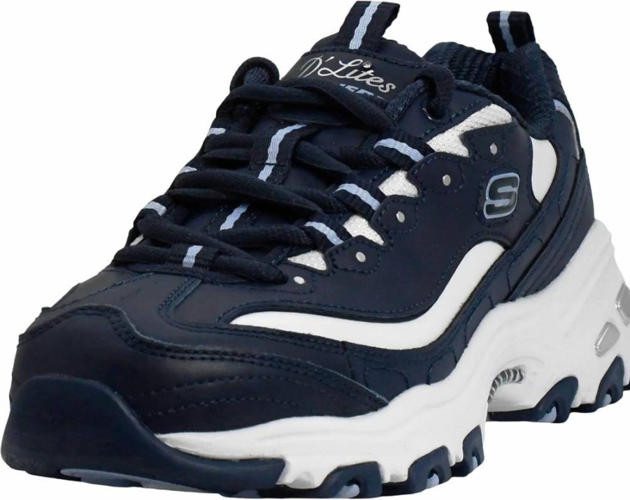 Skechers Women's D'Lites Fresh Start Memory Foam Sneakers - Comfortable Lace-Up Walking Shoes for Women