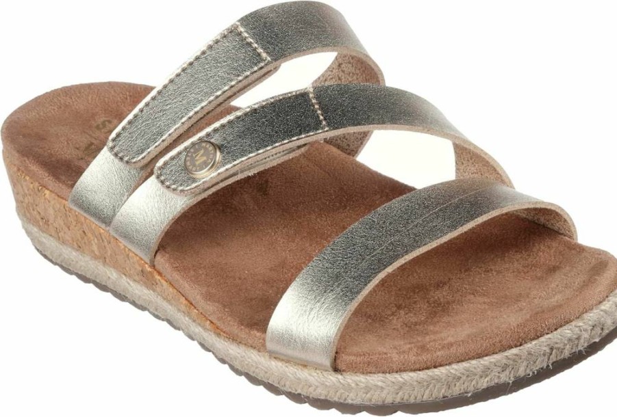 Skechers Women's Breezie Shiny Luster Wedge Sandals - Comfortable Casual Slip-On Shoes for Women