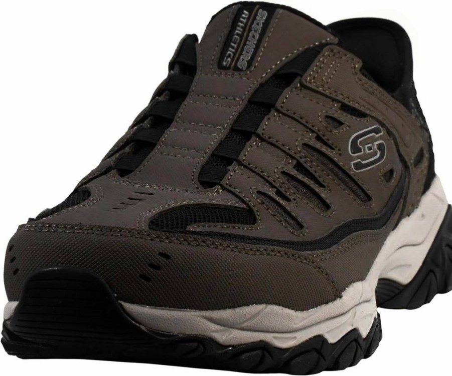 Skechers Men's Afterburn M-Fit Ridgeburn Hands-Free Slip-On Sneakers for Comfort and Convenience