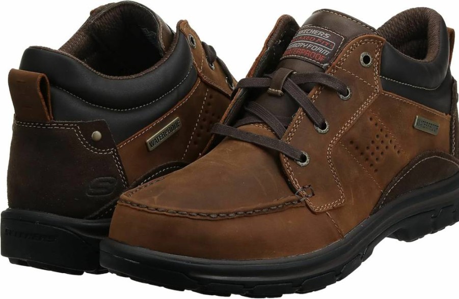 Skechers Men's Melego Leather Waterproof Chukka Boots for Comfort and Durability