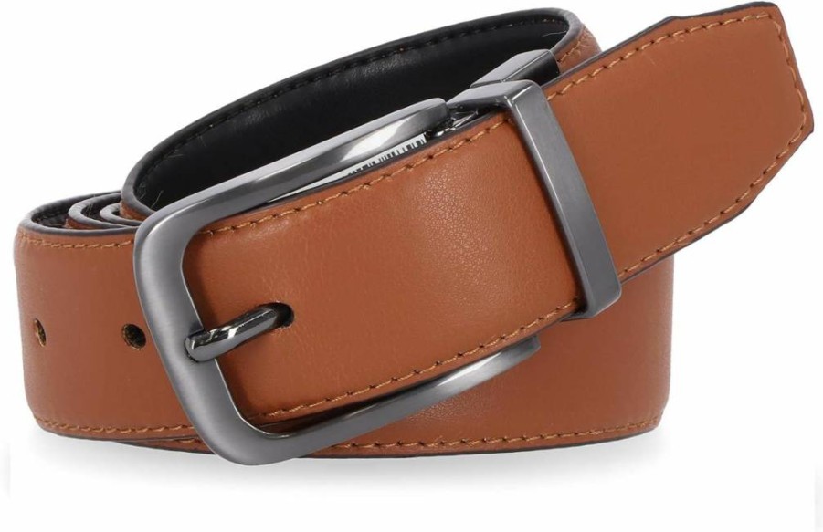 Skechers Men's Genuine Leather Dress Belt - Stylish & Comfortable Casual Belt for Men