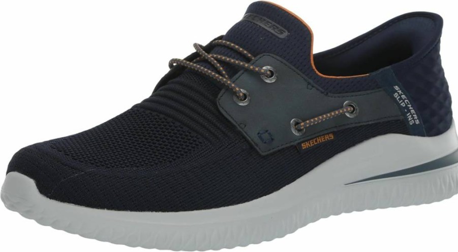 Skechers Men's Delson 3.0 Roth Slip-On Sneakers with Bungee Lace Low Profile Comfort Walking Shoes