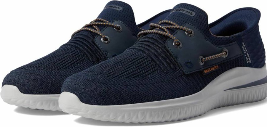 Skechers Men's Delson 3.0 Roth Slip-On Sneakers with Bungee Lace Low Profile Comfort Walking Shoes