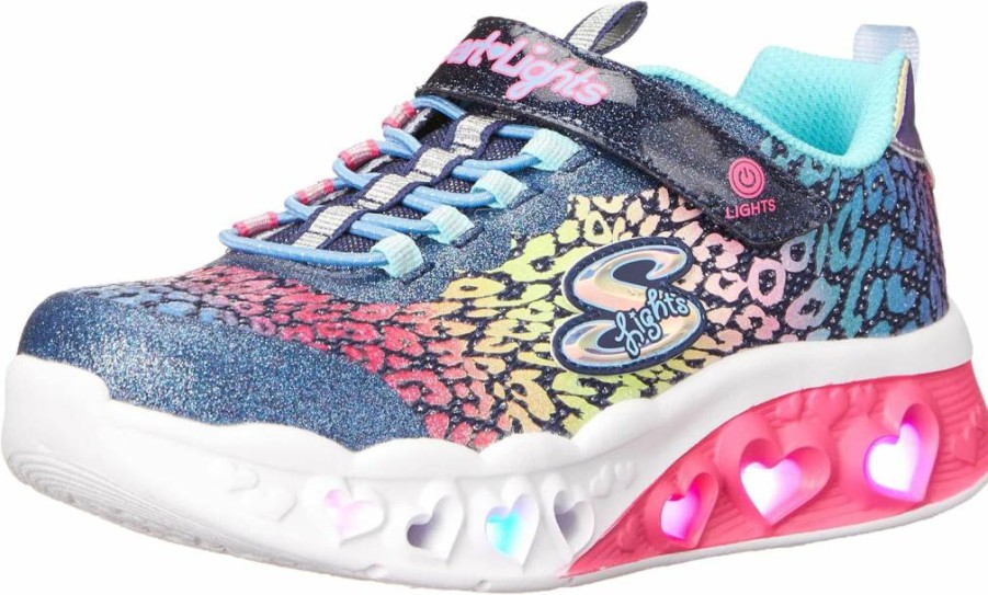 Skechers Girls' Light-Up Sneakers with Flutter Heart Design - Sporty Flats for Kids 302314L (Little Big Kid)