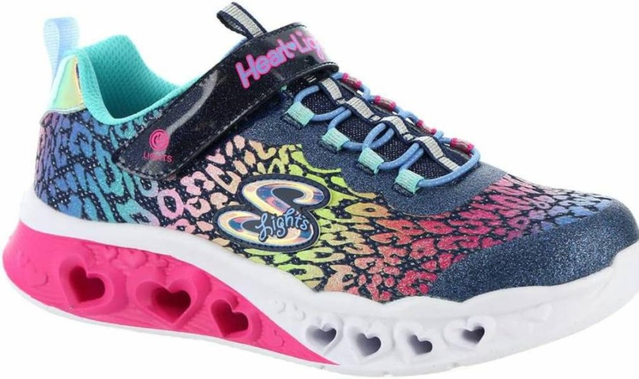 Skechers Girls' Light-Up Sneakers with Flutter Heart Design - Sporty Flats for Kids 302314L (Little Big Kid)