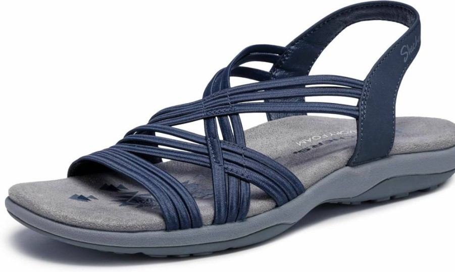 Skechers Women's Reggae Slim Simply Stretch Sandals - Lightweight Comfortable Slip-On Beach Walking Shoes