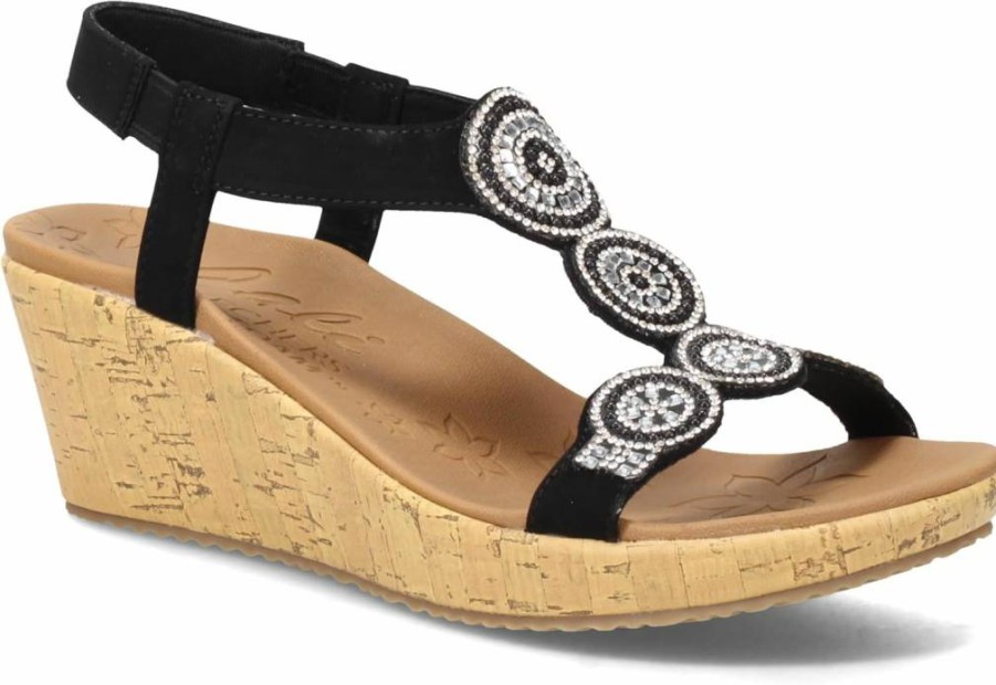 Skechers Women's Beverlee-Date Glam Wedge Sandals - Comfortable & Stylish Summer Shoes