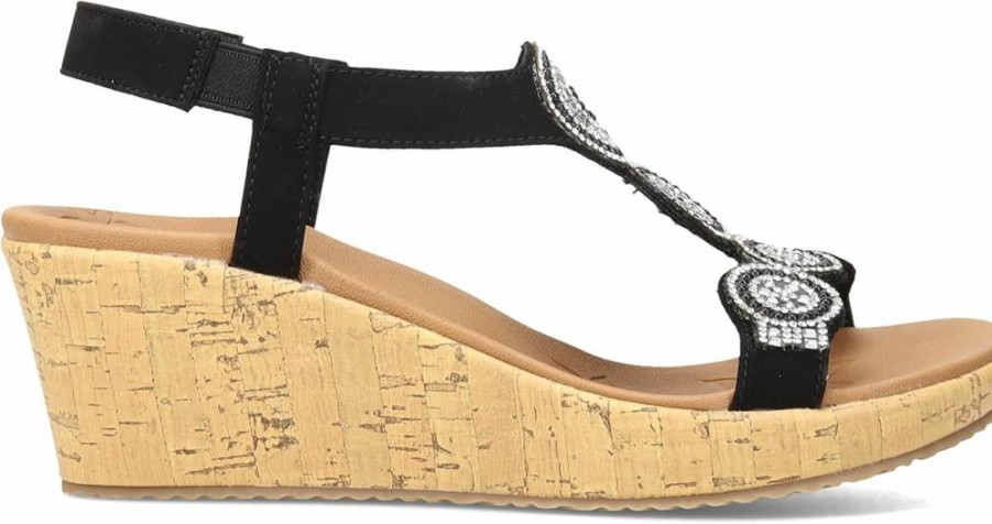 Skechers Women's Beverlee-Date Glam Wedge Sandals - Comfortable & Stylish Summer Shoes