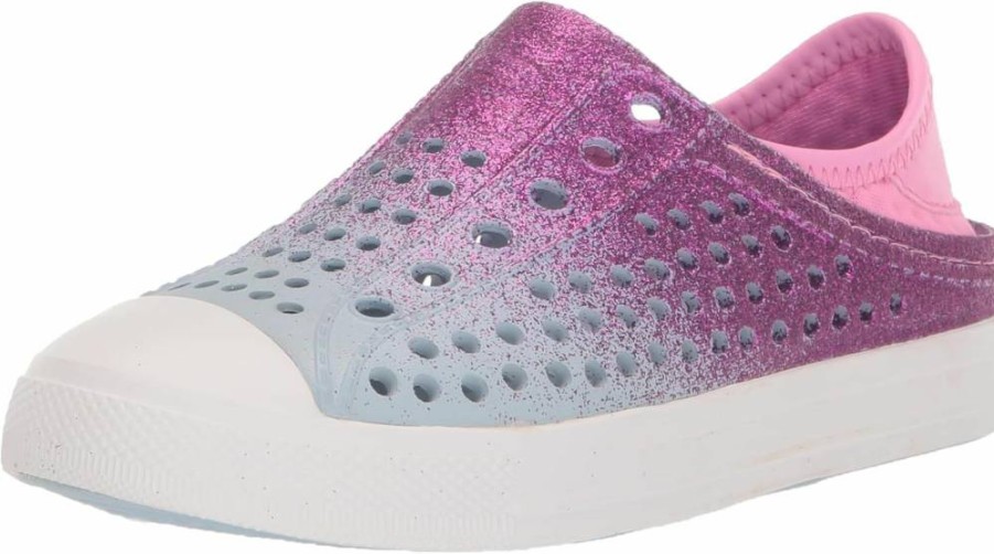 Skechers Girls' Foamies Guzman Steps Glitterland Water Shoes - Kids' Lightweight Sneakers for Swimming & Play