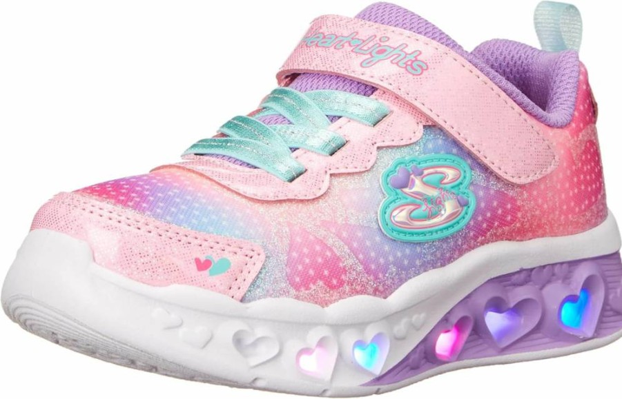 Skechers Kids' Flutter Heart Light-Up Sneakers for Boys and Girls - Light-Up Shoes with Flashing LED Soles - Comfortable Unisex Children's Athletic Shoes