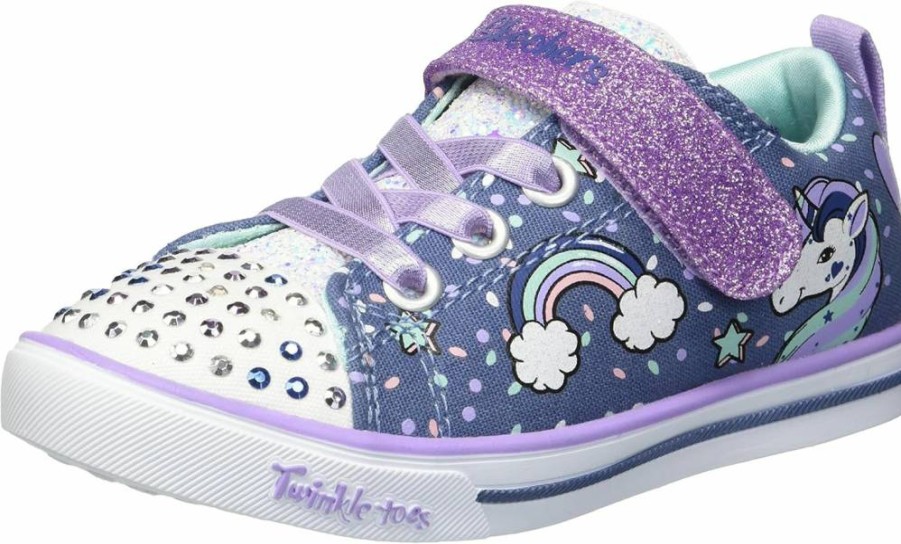 Skechers Kids Twinkle Toes Sparkle Lite Unicorn Sneakers for Girls and Boys - Light-Up Shoes with Fun Designs