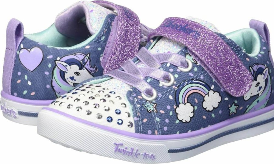 Skechers Kids Twinkle Toes Sparkle Lite Unicorn Sneakers for Girls and Boys - Light-Up Shoes with Fun Designs