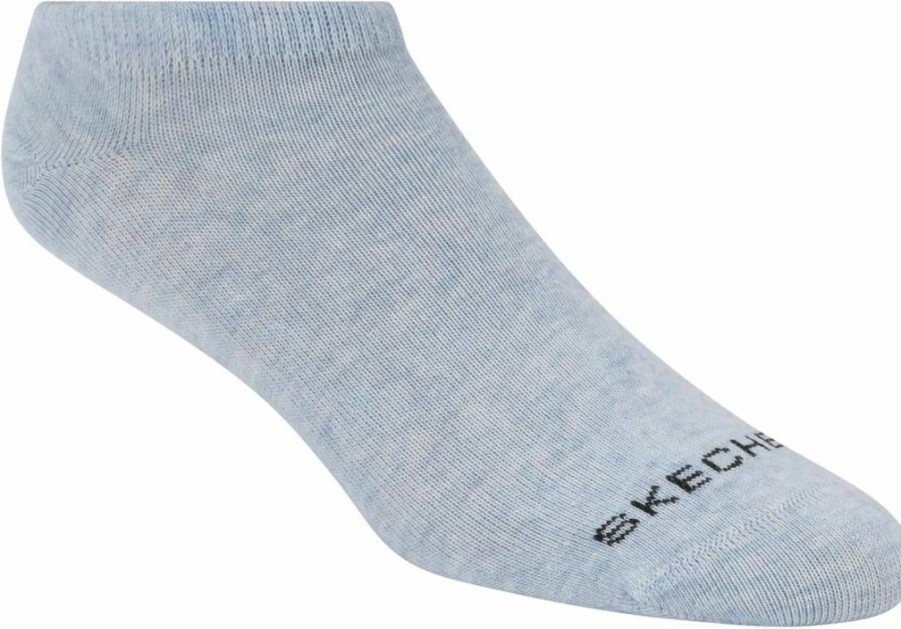 Skechers Women's 6-Pack No-Show Socks – Breathable Low-Cut Liner Socks for Comfort & Invisible Fit