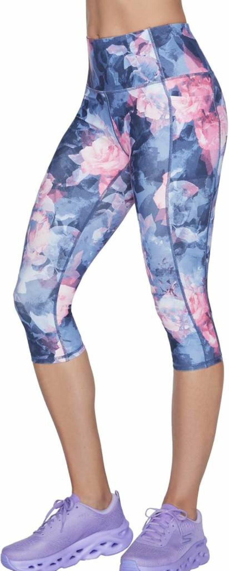 Skechers Women's Go Walk High Waisted Capri Pants - Comfortable Travel & Lounge Active Wear