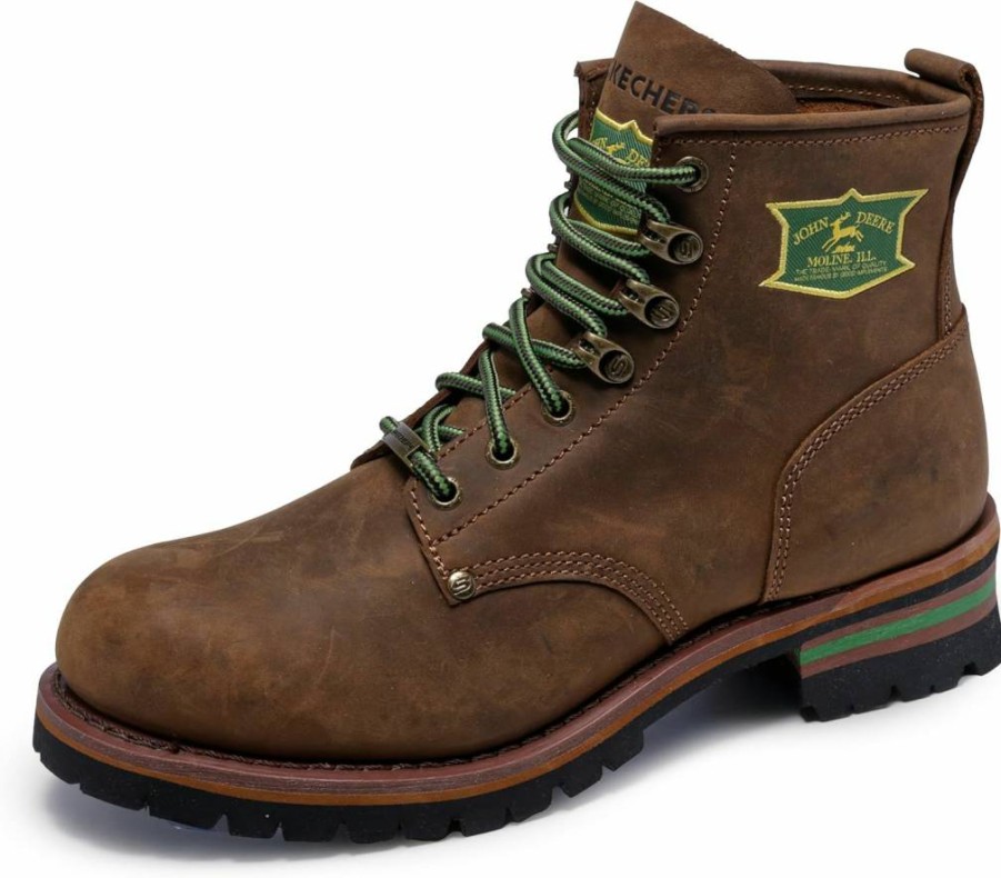Skechers Men's John Deere Cascades Waterproof Hiking Boots - Durable Outdoor Work Boots for Men