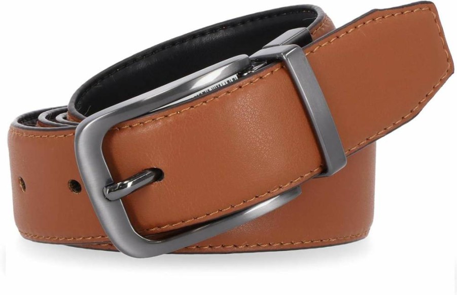 Skechers Men's Genuine Leather Dress Belt - Casual & Formal Stylish Buckle Belt for Men