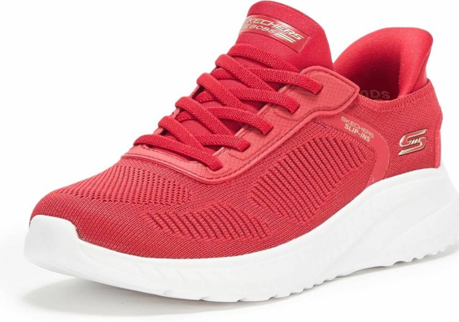 Skechers Women's Slip-On Sneakers Bobs Squad Chaos Comfortable Walking Shoes