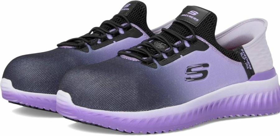 Skechers Women's Slip-Resistant Work Sneakers - Tilido Ombray Slip-On Bungee Shoes for Comfort & Safety