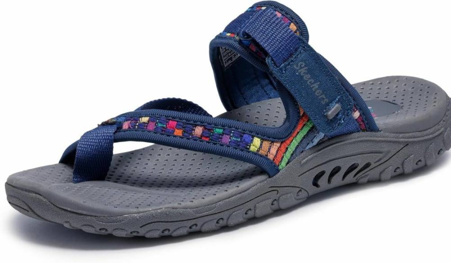 Skechers Women's Reggae Mad Swag Woven Thong Sandals - Comfortable & Stylish Slip-On Beach Shoes