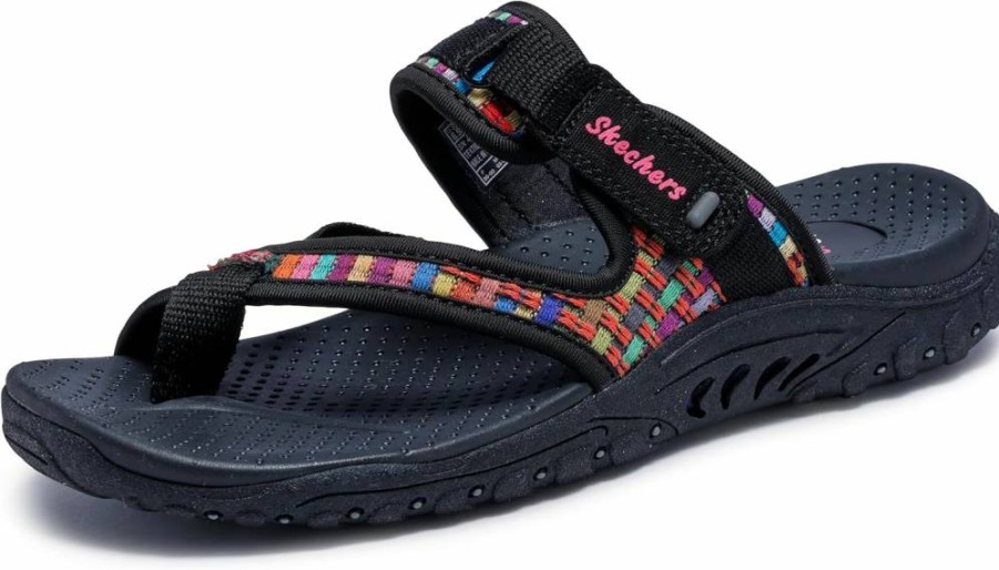 Skechers Women's Reggae Mad Swag Woven Thong Sandals - Comfortable & Stylish Slip-On Beach Shoes