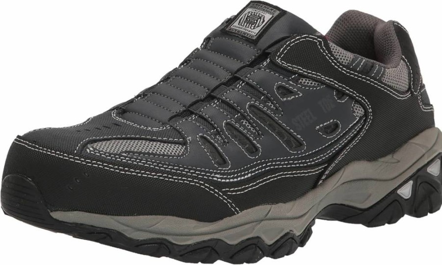 Skechers Men's Cankton Ebbitt Work Boots - Durable Construction Shoes for Safety & Comfort