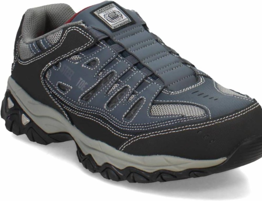 Skechers Men's Cankton Ebbitt Work Boots - Durable Construction Shoes for Safety & Comfort