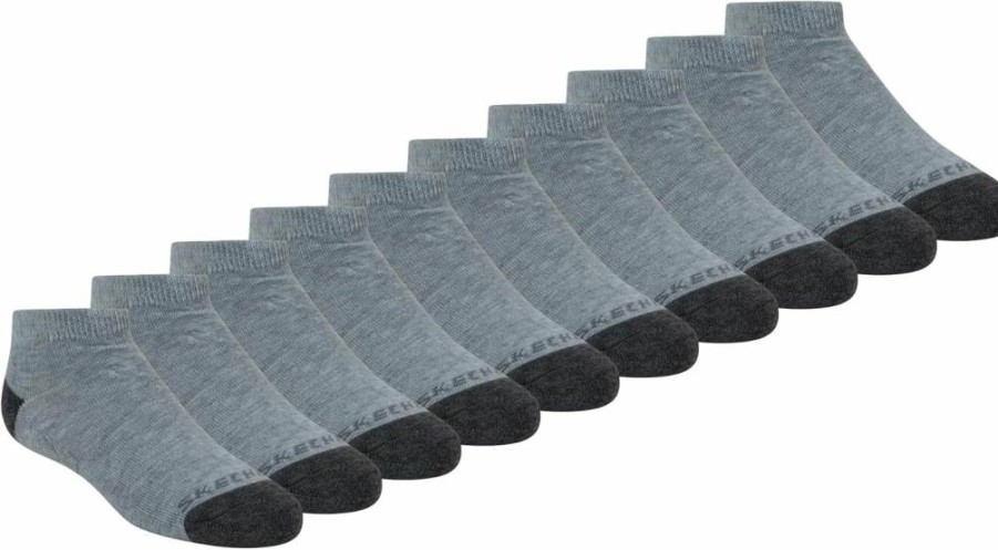 Skechers Kids' No Show Socks 10-Pack - Breathable Comfort Socks for Boys & Girls