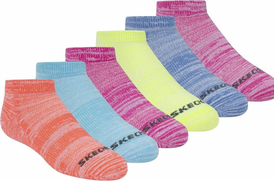 Skechers Girls' 6-Pack Low Cut Socks - Comfortable Athletic Socks for Kids