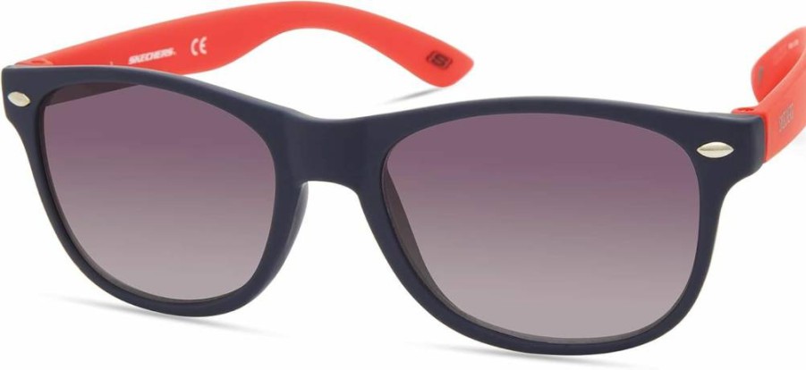 Skechers Boys' Square Frame Sunglasses - Sea9081 Model for Kids UV Protection